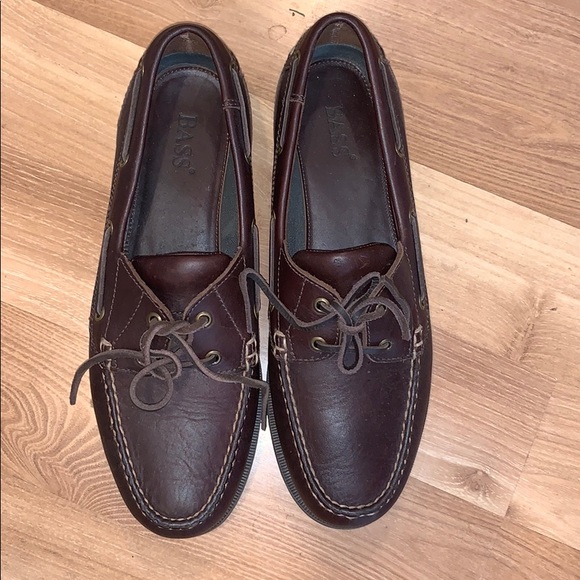 Bass Top Sider Loafers Brown Leather 